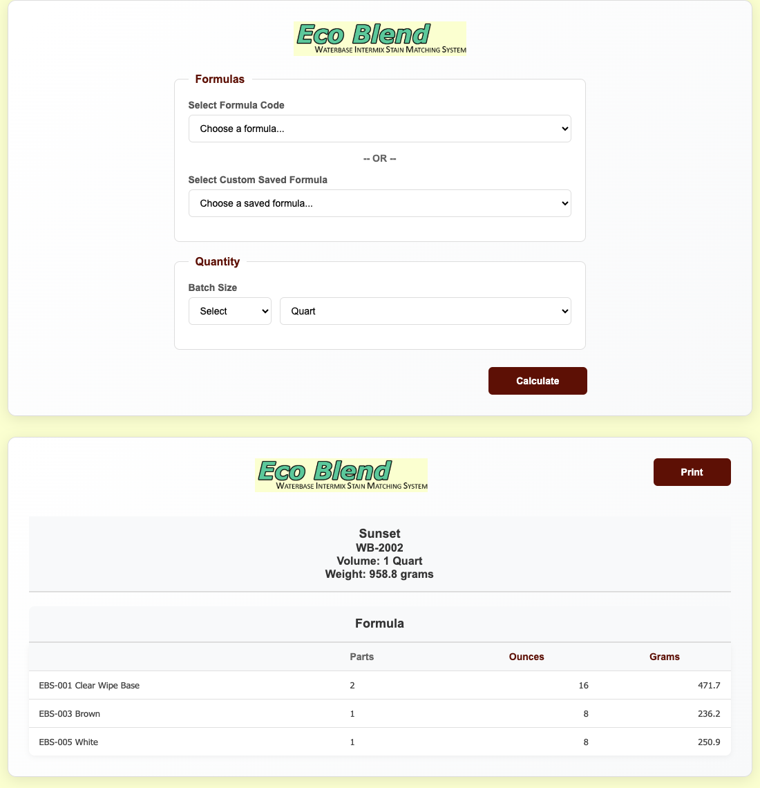 Calculate precise batch sizes for your stain formulas with our easy-to-use calculator